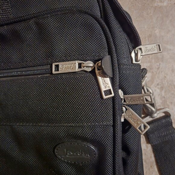 Jourdan Black Nylon Briefcase Messenger Laptop Case Bag - Picture 4 of 11